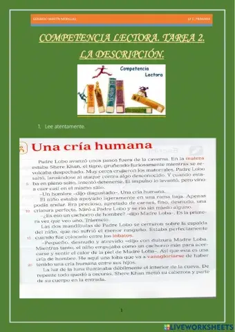 Competencia lectora. Tarea 2. 6º