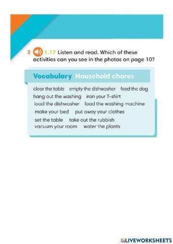 GG3 U1.1 new words CHORES