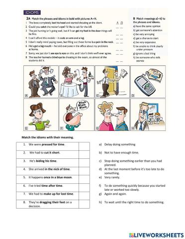 Idioms about time and body parts.