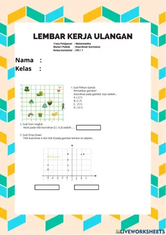 Lembar Kerja Ulangan Koordinat kartesius