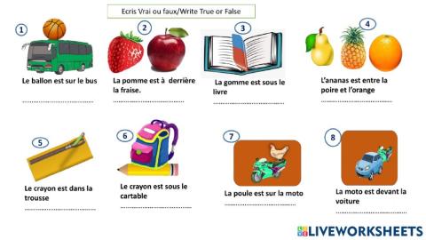 LES PREPOSITIONS  EXERCICE
