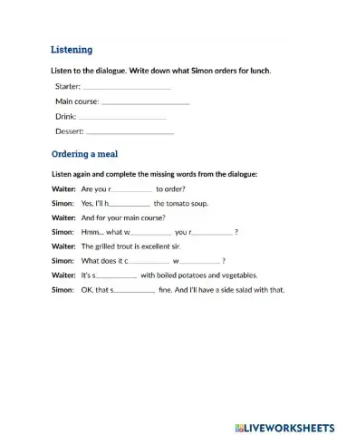 At a restaurant listening