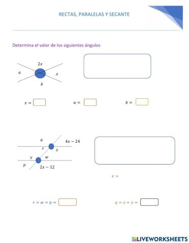 Rectas paralelas y recta secante
