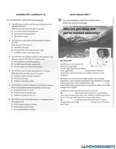 FCE Listening Part 1