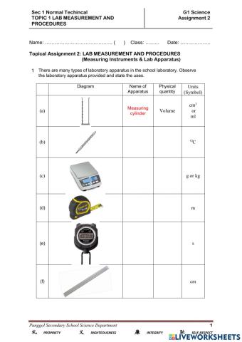 LSS-G1-Topic 1 Measurements