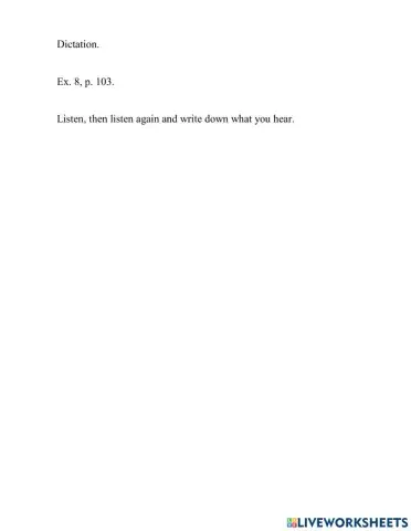 WW2.Unit 8.Dictation.