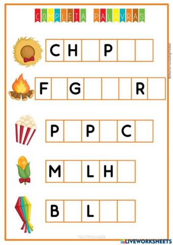 Complete as palavras