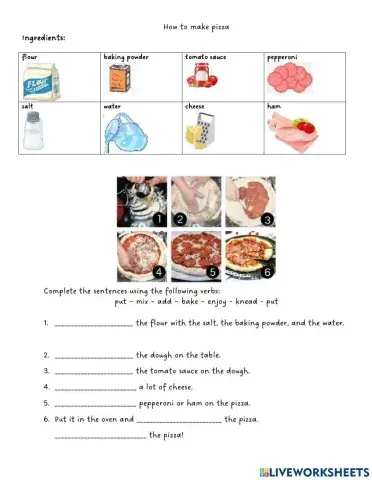 Recipe - Cooking verbs