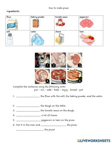 Recipe - Cooking verbs