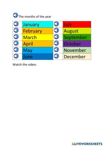 The months of the year