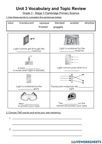 Light and Shadow revision