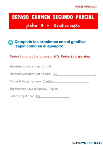 Ficha 3 genitivo sajón