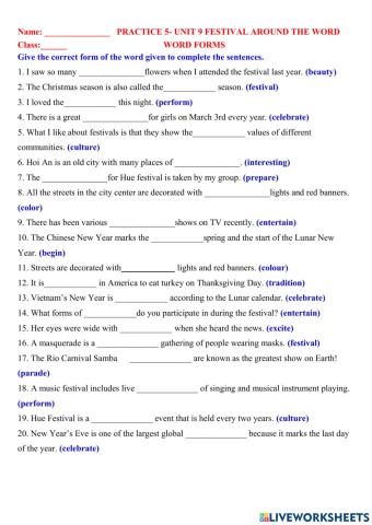 English 7 unit 9 practice 5