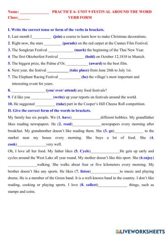 English 7- unit 9- practice 6