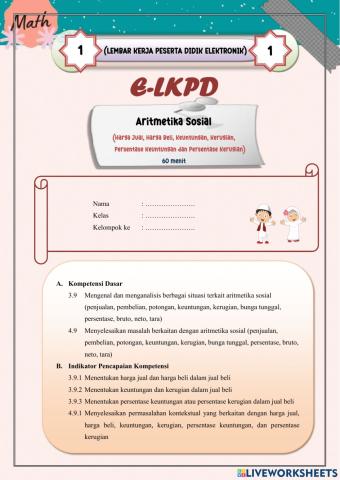 E-LKPD 1 ARITMETIKA SOSIAL FINAL