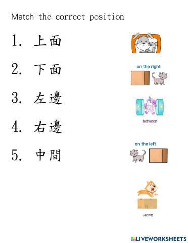 Preposition of Place Chinese