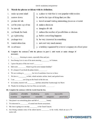 Lop 9- unit 8- vocabulary and grammar