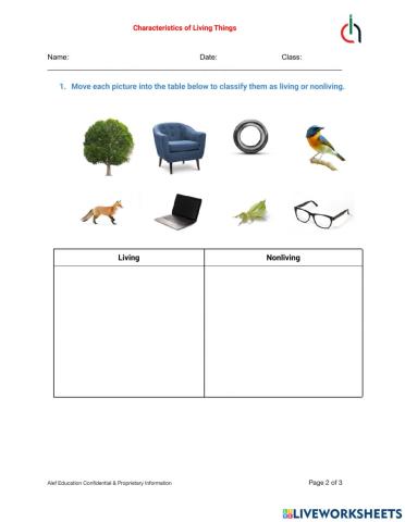 Alef 63 - Characteristics of Life Discover worksheet
