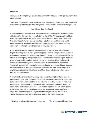 IE2, Unit 6, Reading, Exercise 1