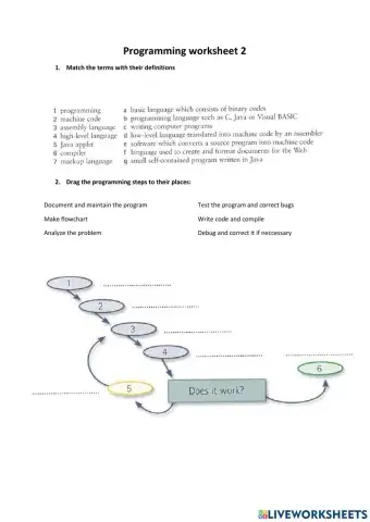 Programming worksheet 2