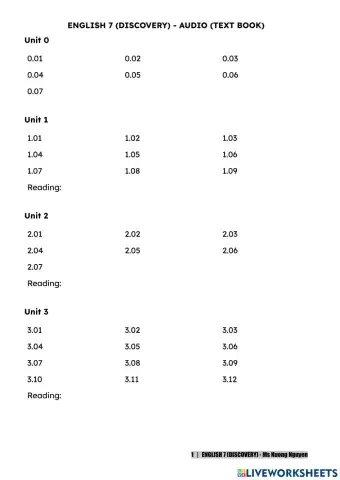 ENGLISH 7 (DISCOVERY) - AUDIO (TEXT BOOK) -nuongnguyen