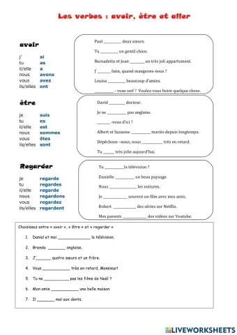 Être-avoir-regarder