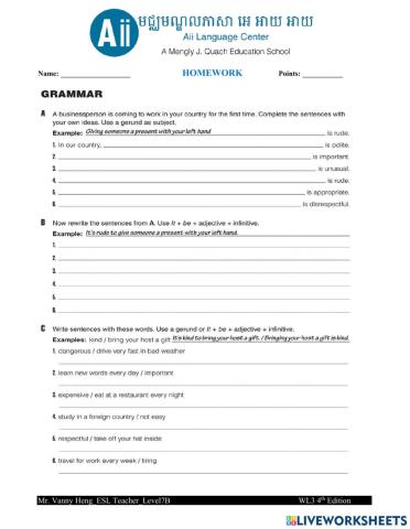 WL3 4th Edition Unit5A-HW2