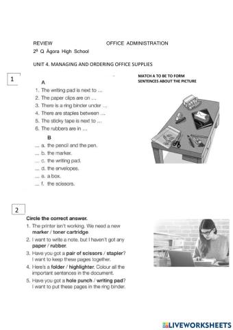 Managing office supplies