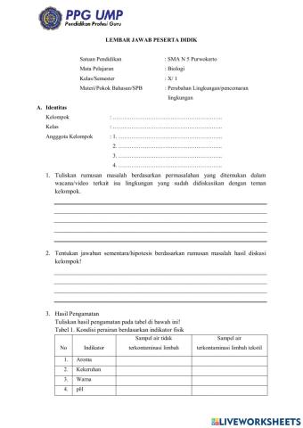 LKPD Pencemaran Lingkungan