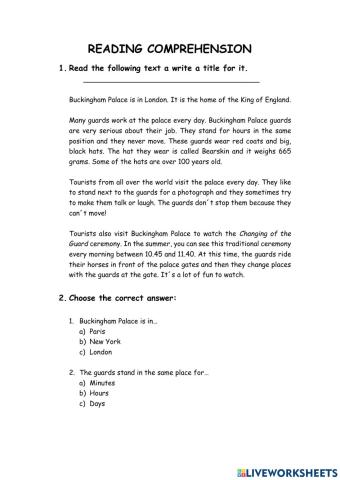 Reading comprehension