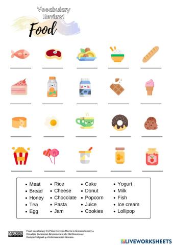 Food vocabulary