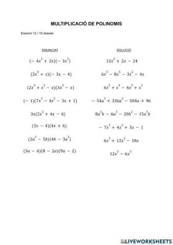 Multiplicació polinomis