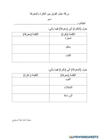 النكرة- المعرفة