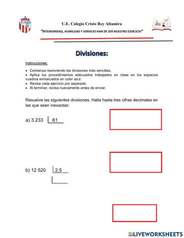 Divisiones con decimales