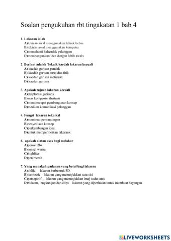 Soalan pengukuhan rbt