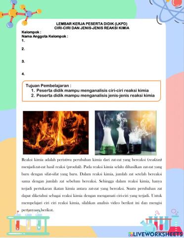 Lkpd ciri ciri dan jenis reaksi kimia