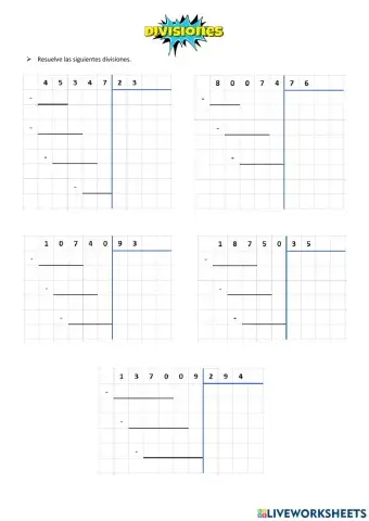 Divisiones con números naturales