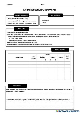 Lkpd sistem pernapasan manusia