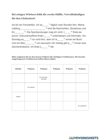 Fernsehen zum Lehrwerk Wir neu 1