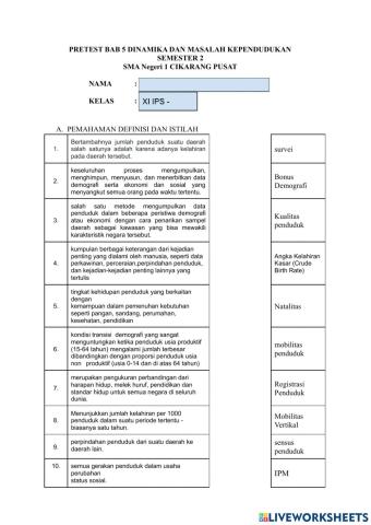 Dinamika dan masalah penduduk