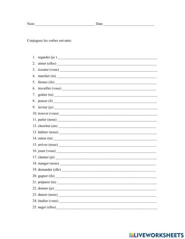 Er conjugations