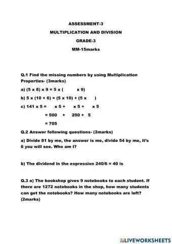 Multiplication and division
