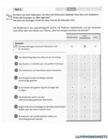 B1 PV Projekt B1 M3T4 hören