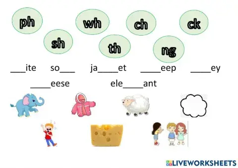 Digraphs ch-sh-ph-wh-th-ng-ck