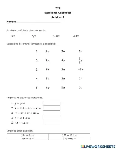Expresiones Algebraicas