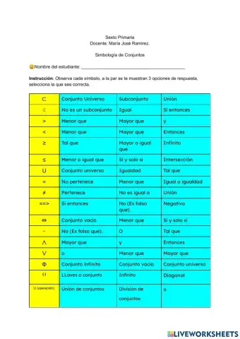 Simbología de conjuntos 