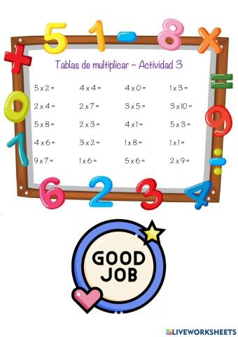 Tablas de multiplicar 03