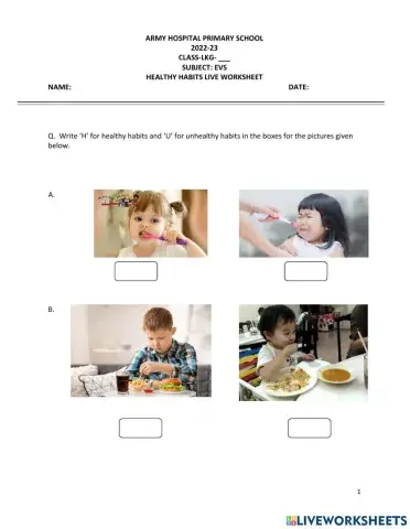 Healthy Habits for KG Kindergarten