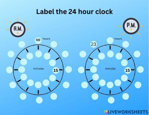 Labeling a 24 HR Clock