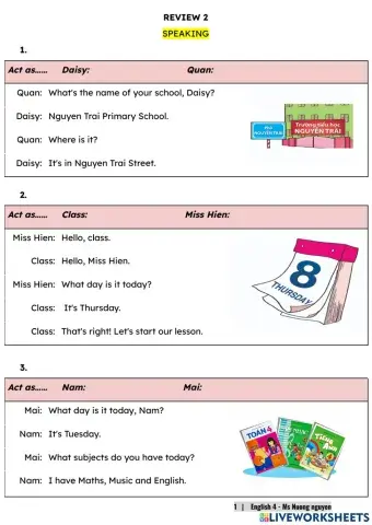 E4 (speaking) REVIEW 2 -nuongnguyen
